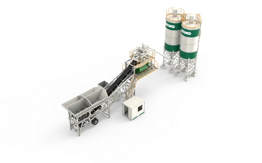 Передвижная скиповая бетоносмесительная установка XCMG XS1.5М - официальная картинка от поставщика 1